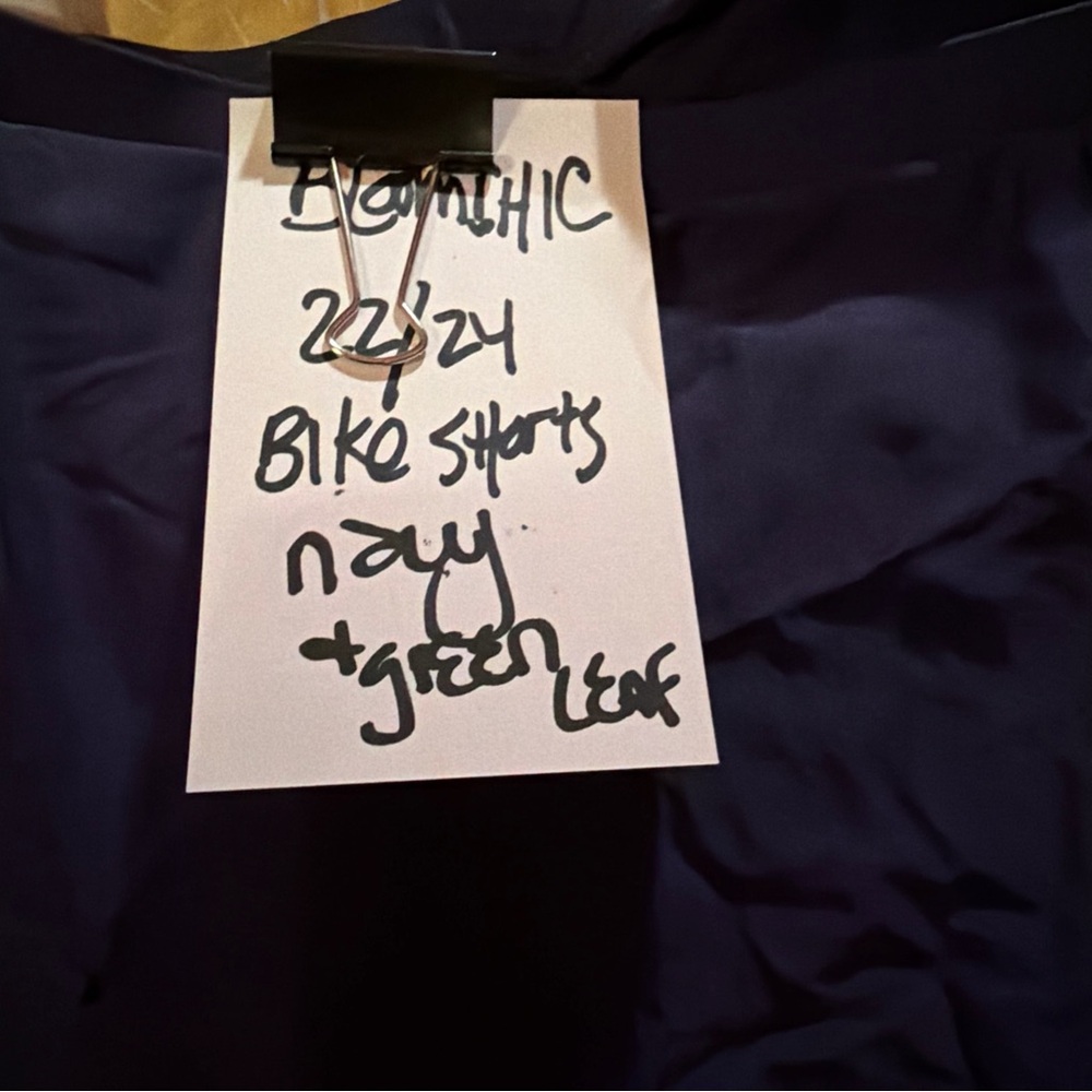 BloomChic Navy and Green Leaf Bike Shorts